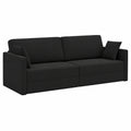 Divano Letto in Velluto Nero 213x70x77 cm, Compatto e Salvaspazio