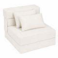Divano Letto Convertibile 3 in 1 con 2 Cuscini in Chenille, Ideale per Soggiorno e Ufficio, Beige
