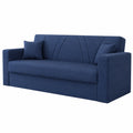 Divano Letto 3 Posti in Tessuto Blu, Design Moderno, 214x89x81 cm