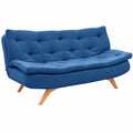 Divano 2 posti letto trasformabile con materasso futon - Blu