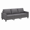 Divano a 3 Posti in Ecopelle Grigio 180 cm con Piedini in Metallo, Moderno e Resistente
