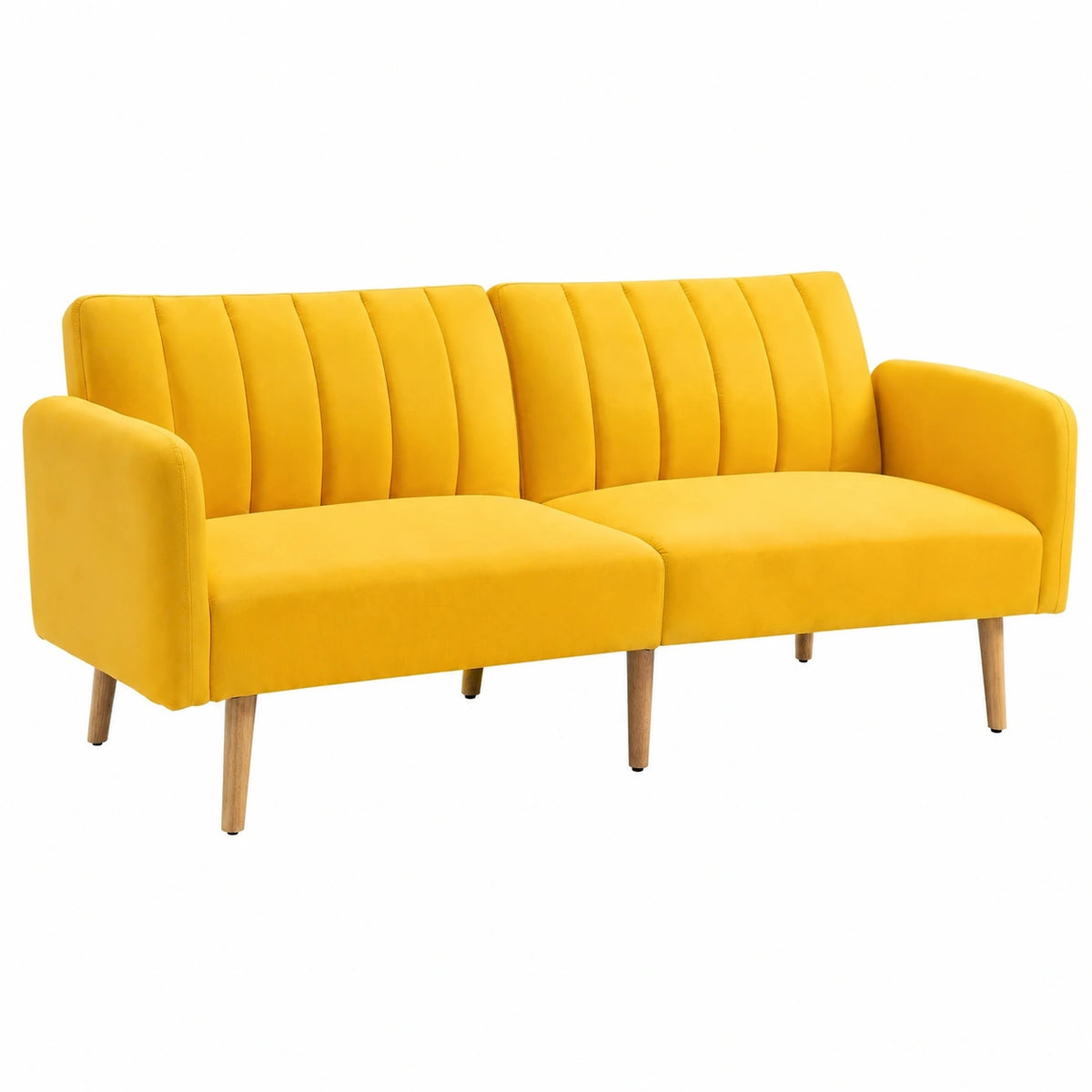 Divano Letto Moderno a 2 Posti, 173x75x73 cm, Regolabile con Rivestimento in Lino Sintetico