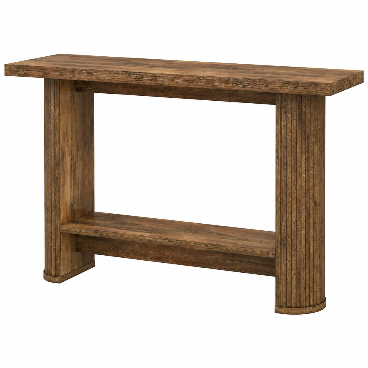 Tavolo Consolle Tribesigns con Ripiani, Legno Moderno per Corridoio, Soggiorno o Ingresso, 140 x 30 x 80 cm, Marrone