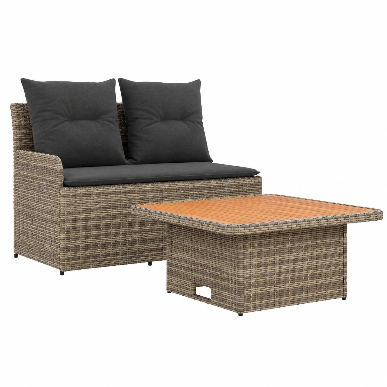 Set Divano da Giardino con Tavolo Regolabile, Design Moderno e Comfort Ergonomico