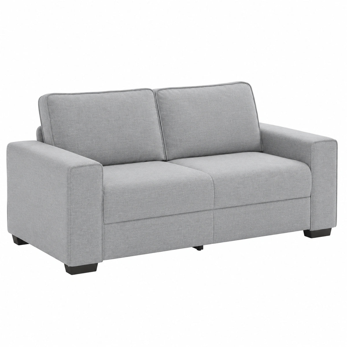 Divano Moderno a 2 Posti con Cuscini Imbottiti, Struttura Solida in Legno e Metallo, Grigio Elegante, Adatto per Soggiorno e Ufficio