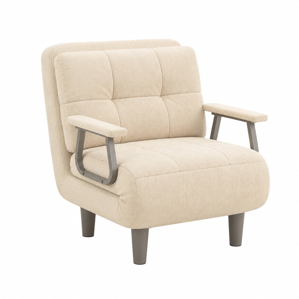 Letto Poltrona 3 in 1 con Schienale Regolabile e Braccioli